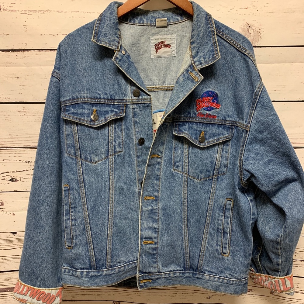 Blue Denim Jean Jacket with Embroidered Details